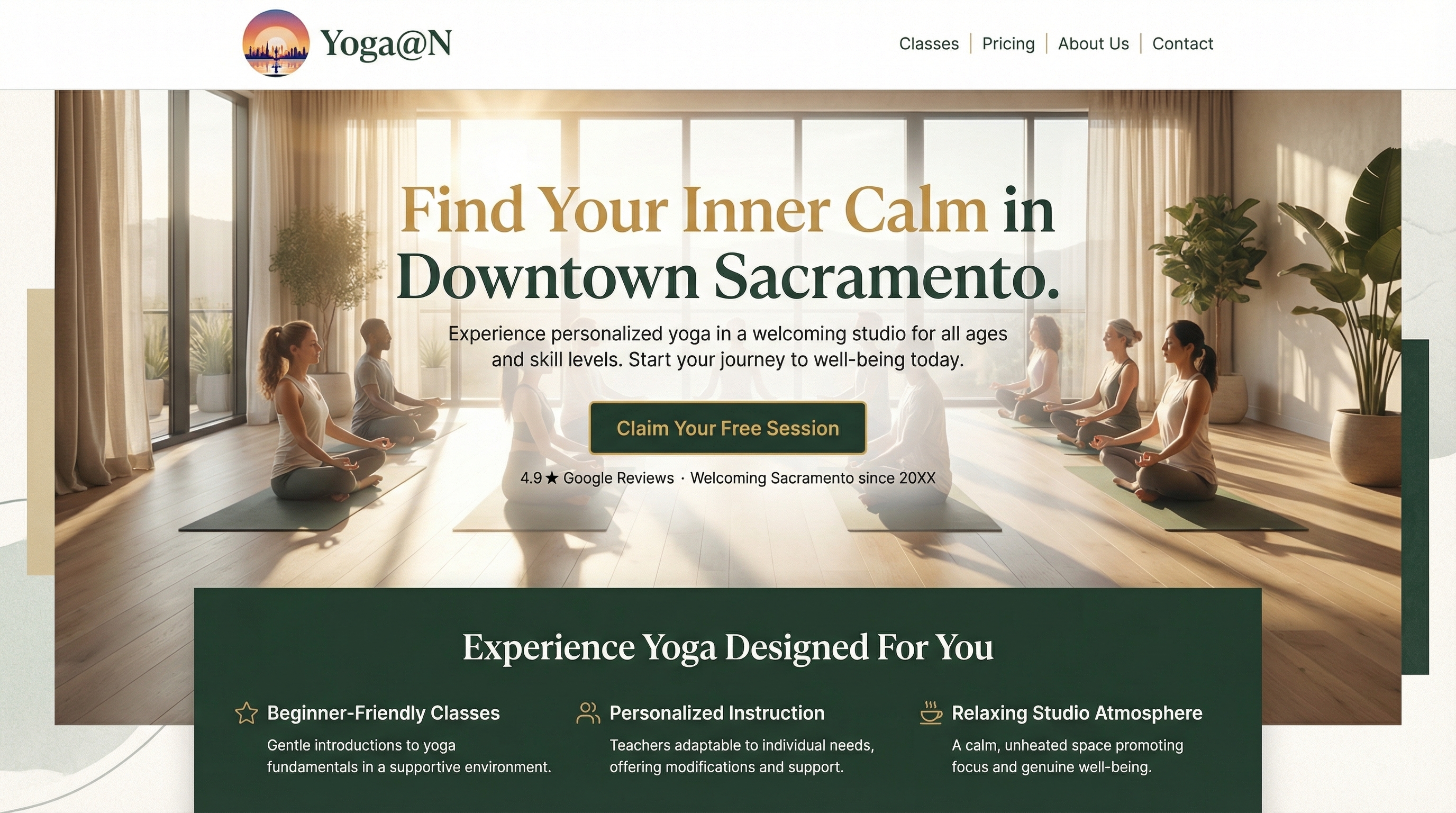 Yoga@N website preview