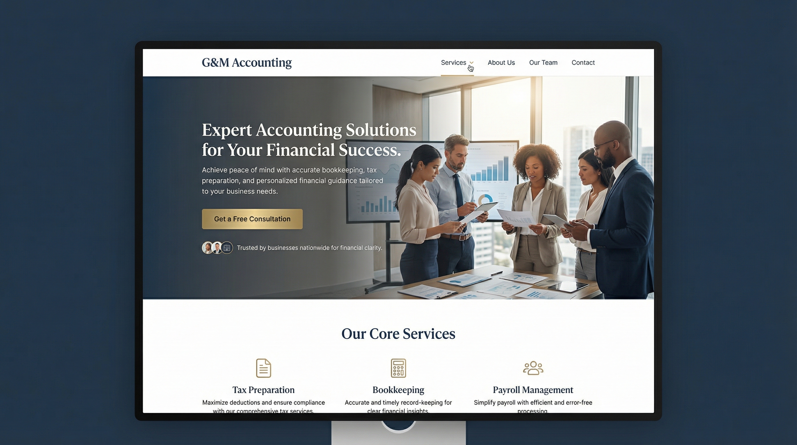 G & M Accounting Solutions Inc website preview