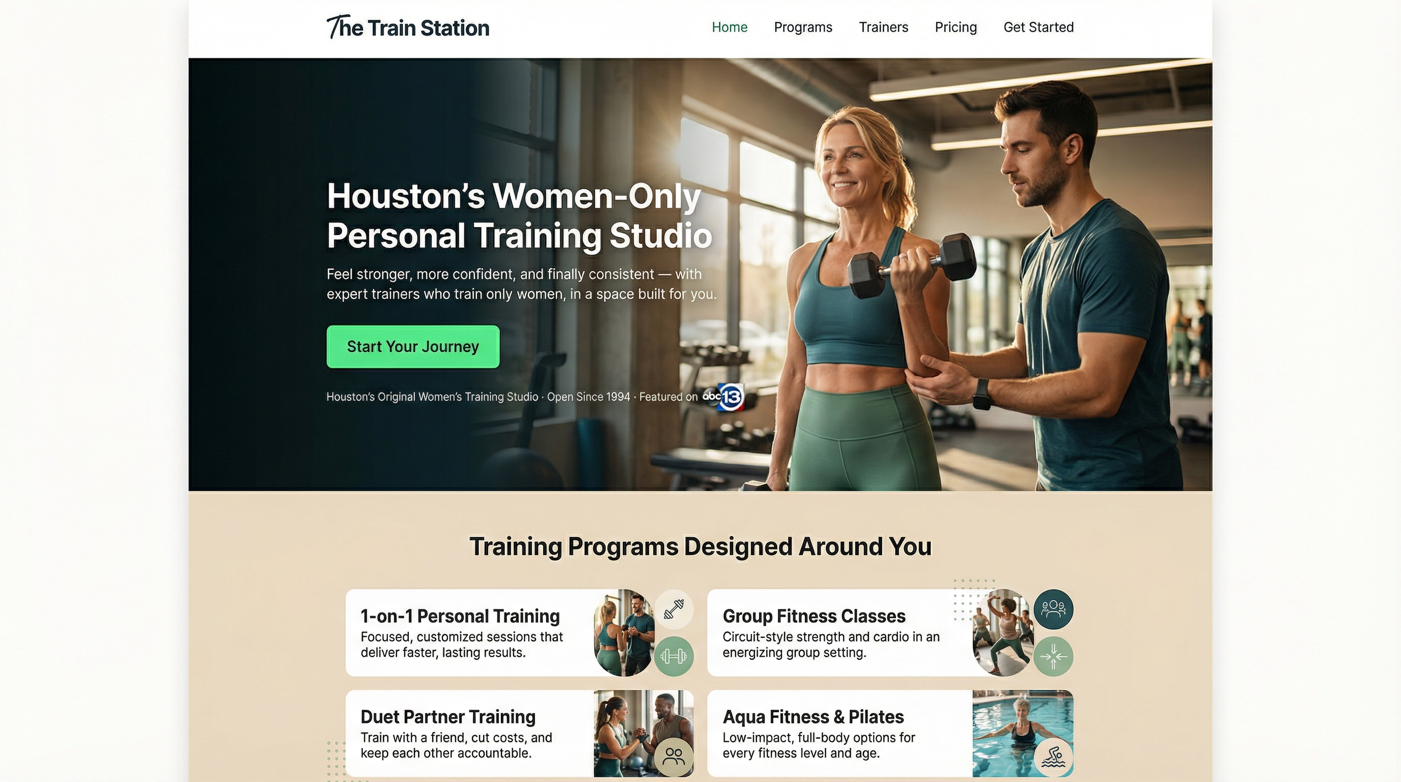 The Train Station website preview