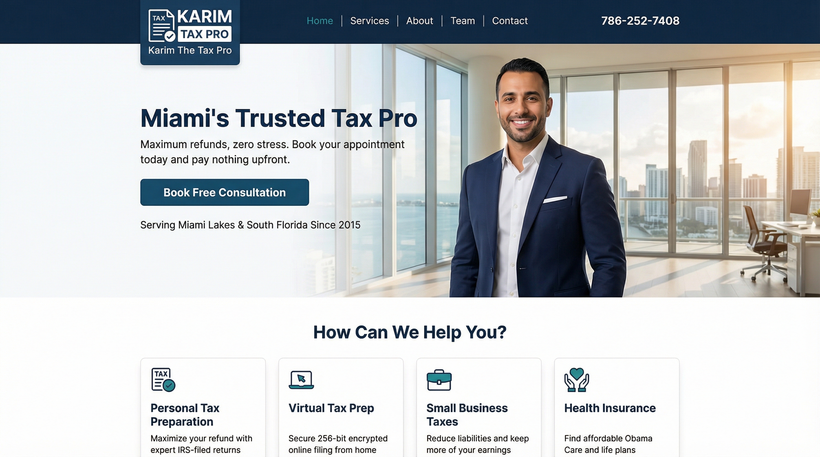 Karim The Tax Pro website preview