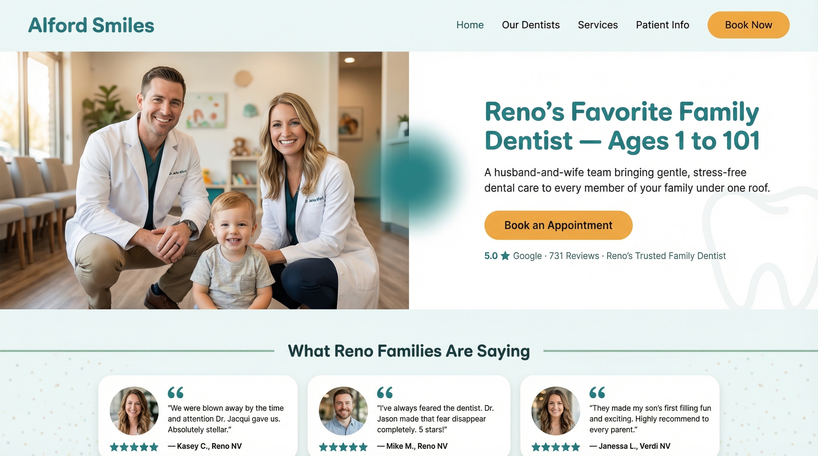 Alford Pediatric & General Dentistry website preview