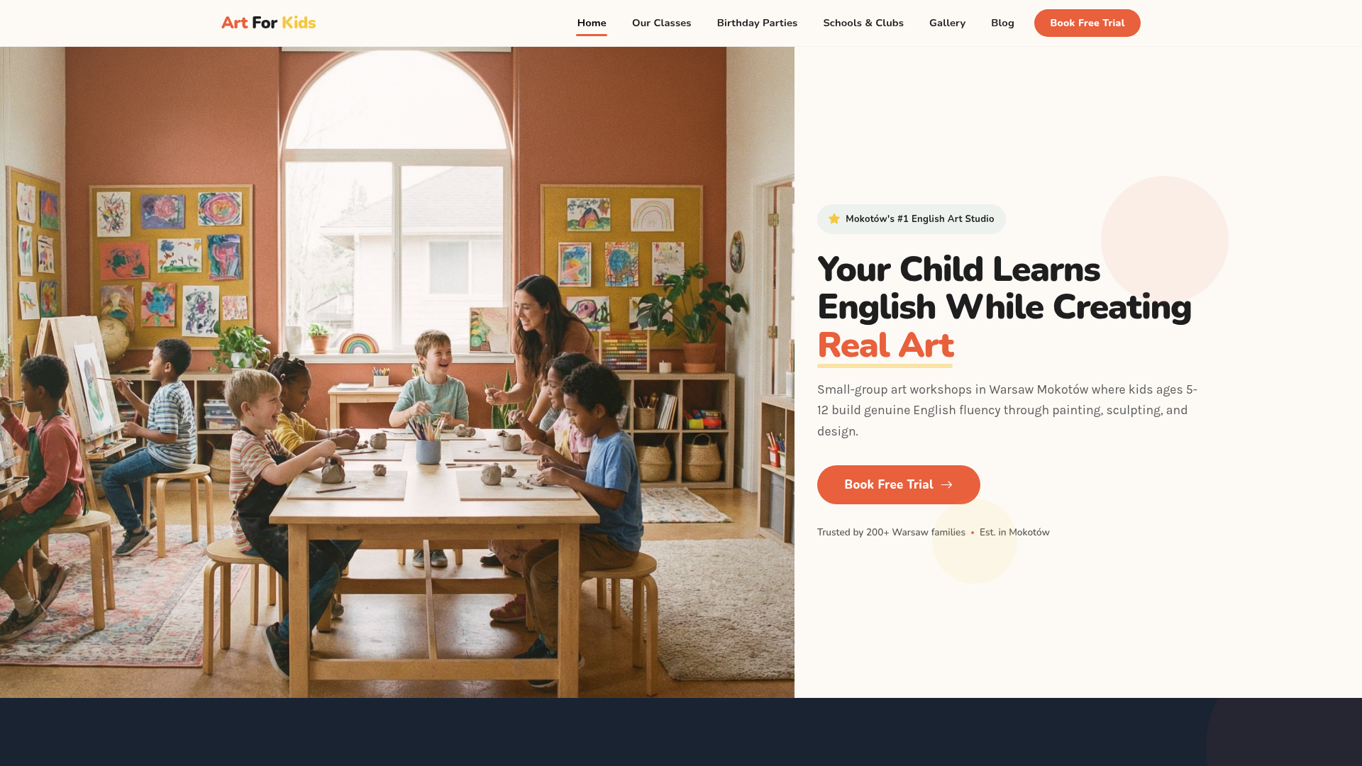 Art For Kids Studio website preview