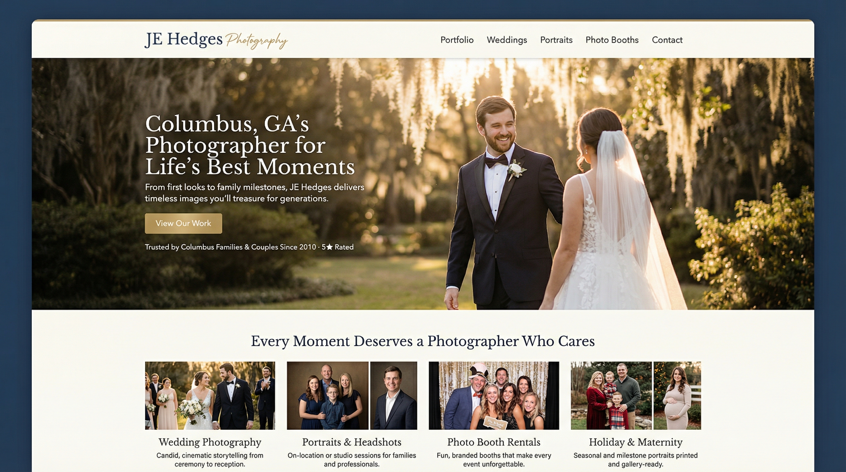 JE Hedges Photography & Photo Booths website preview