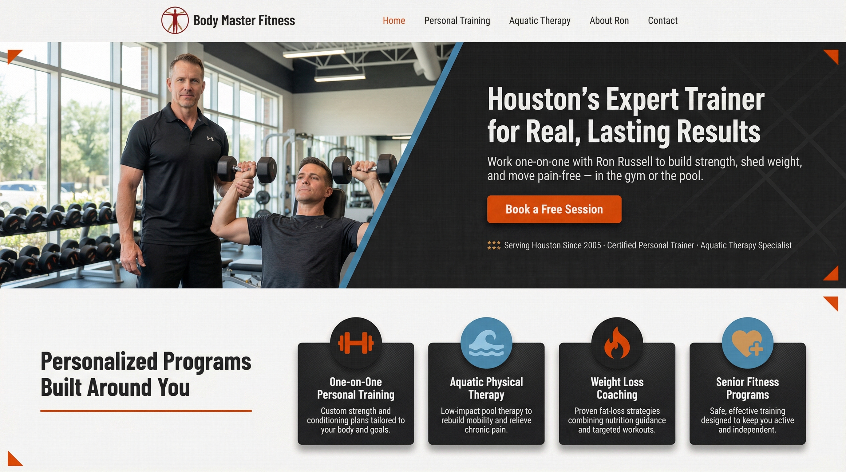 The Body Master Fitness Studio website preview