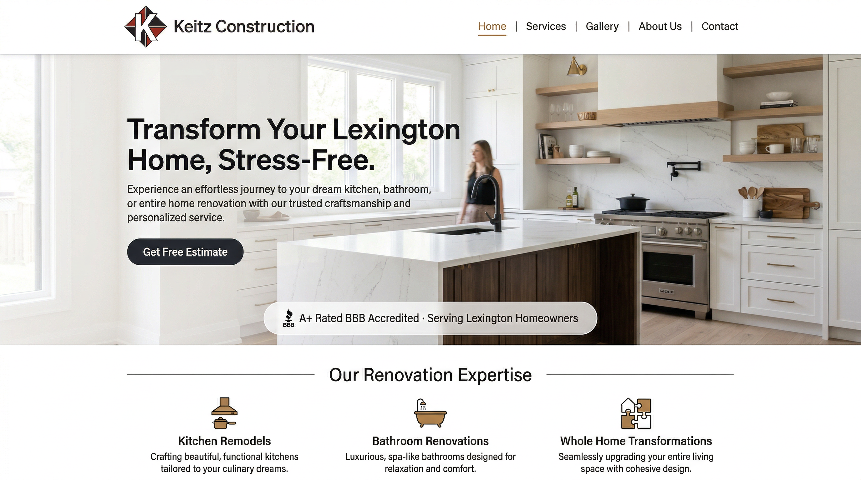 Keitz Construction website preview