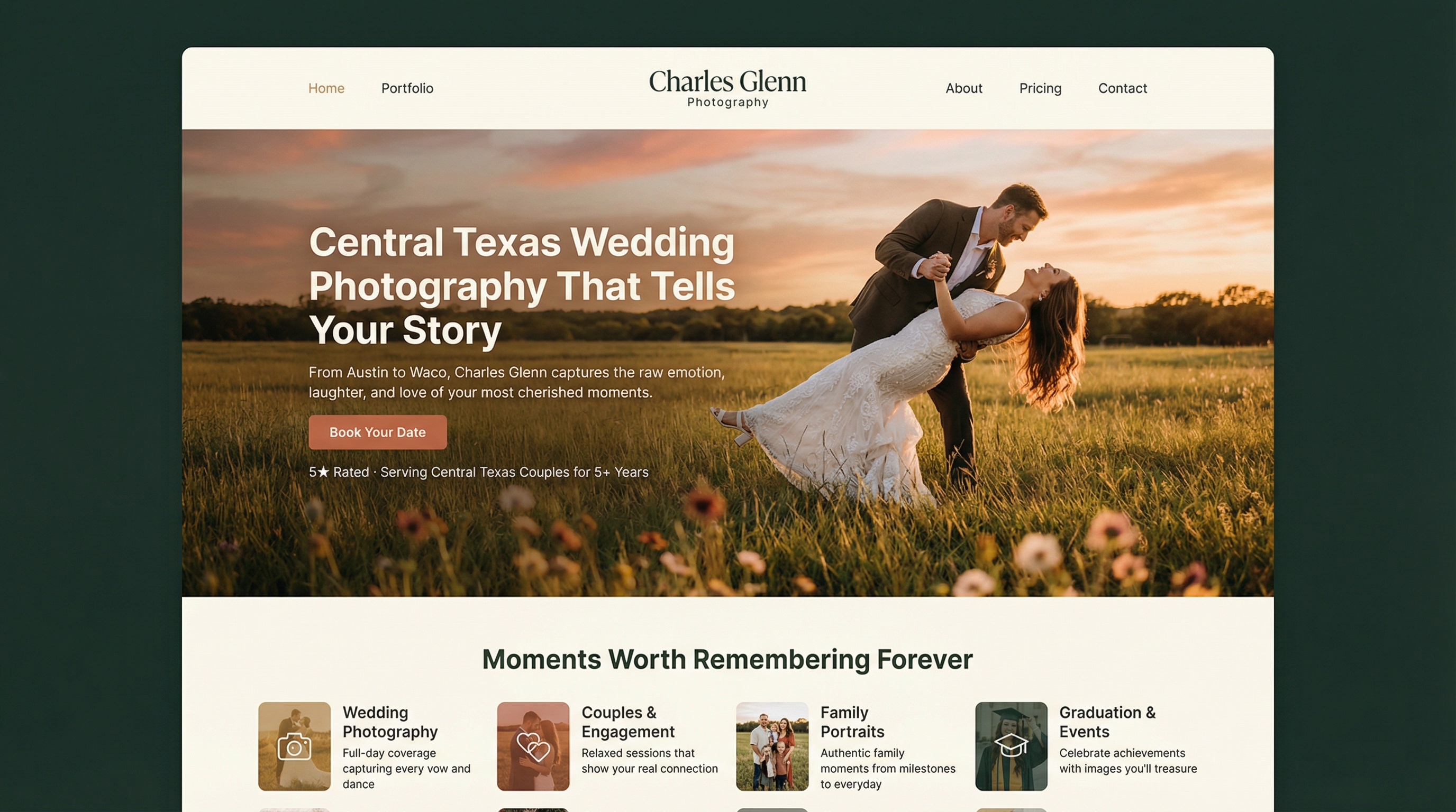 Charles Glenn Photography website preview