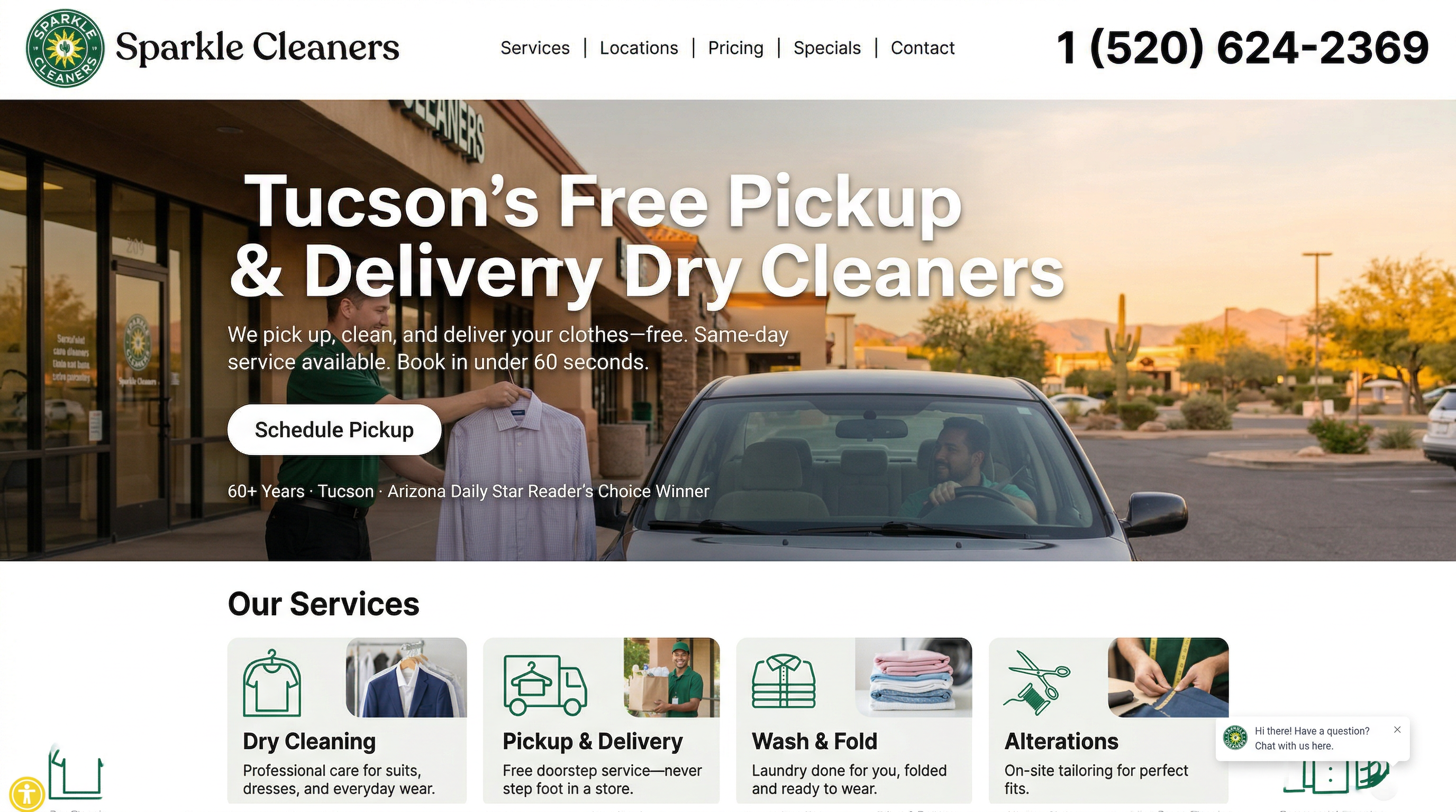 Sparkle Cleaners - Campbell website preview