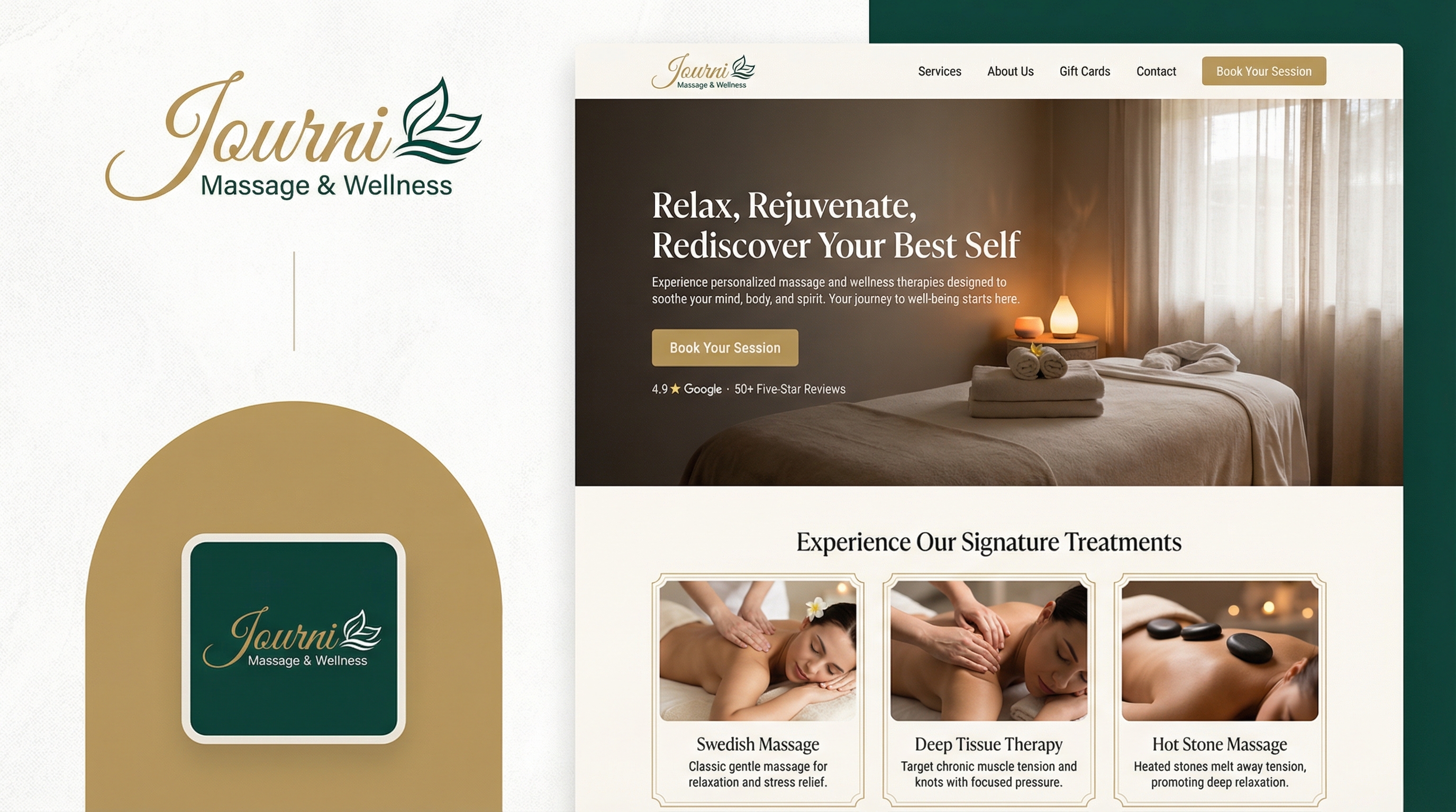Journi Massage & Wellness website preview