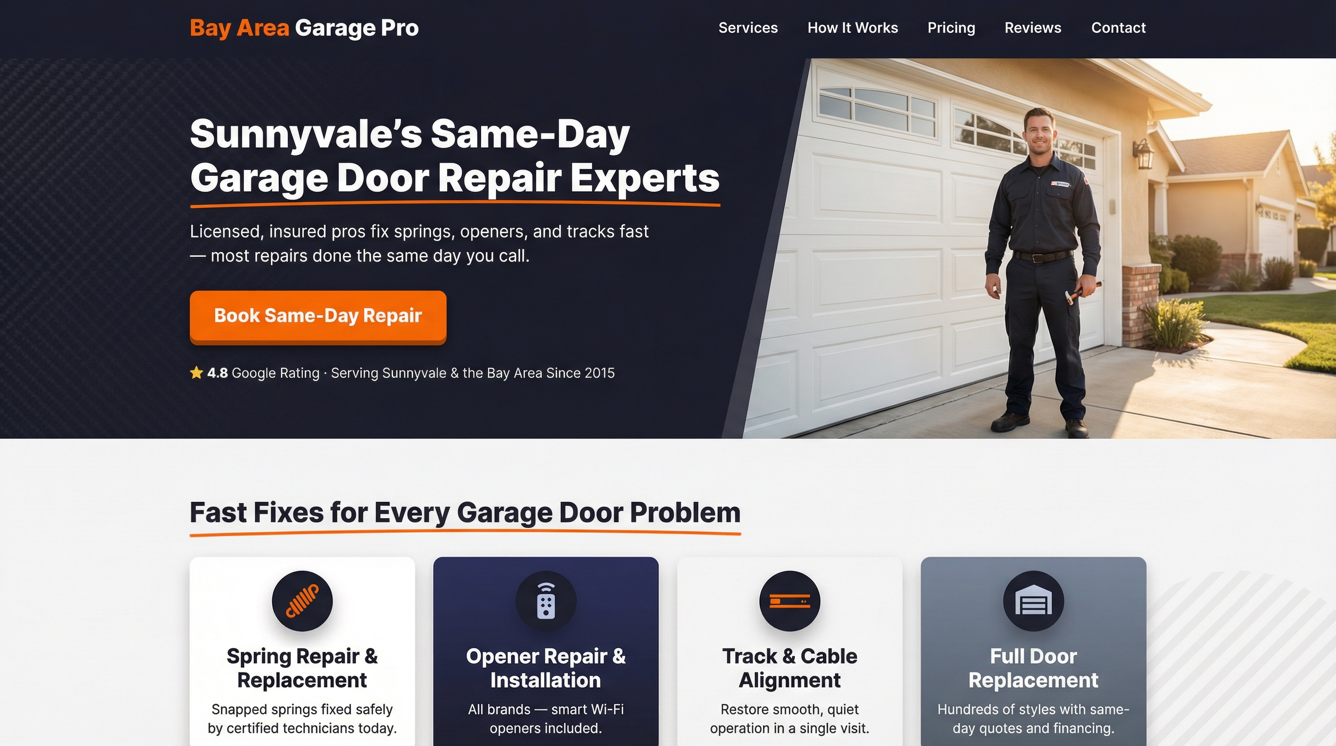 Garage Door The Home Service website preview
