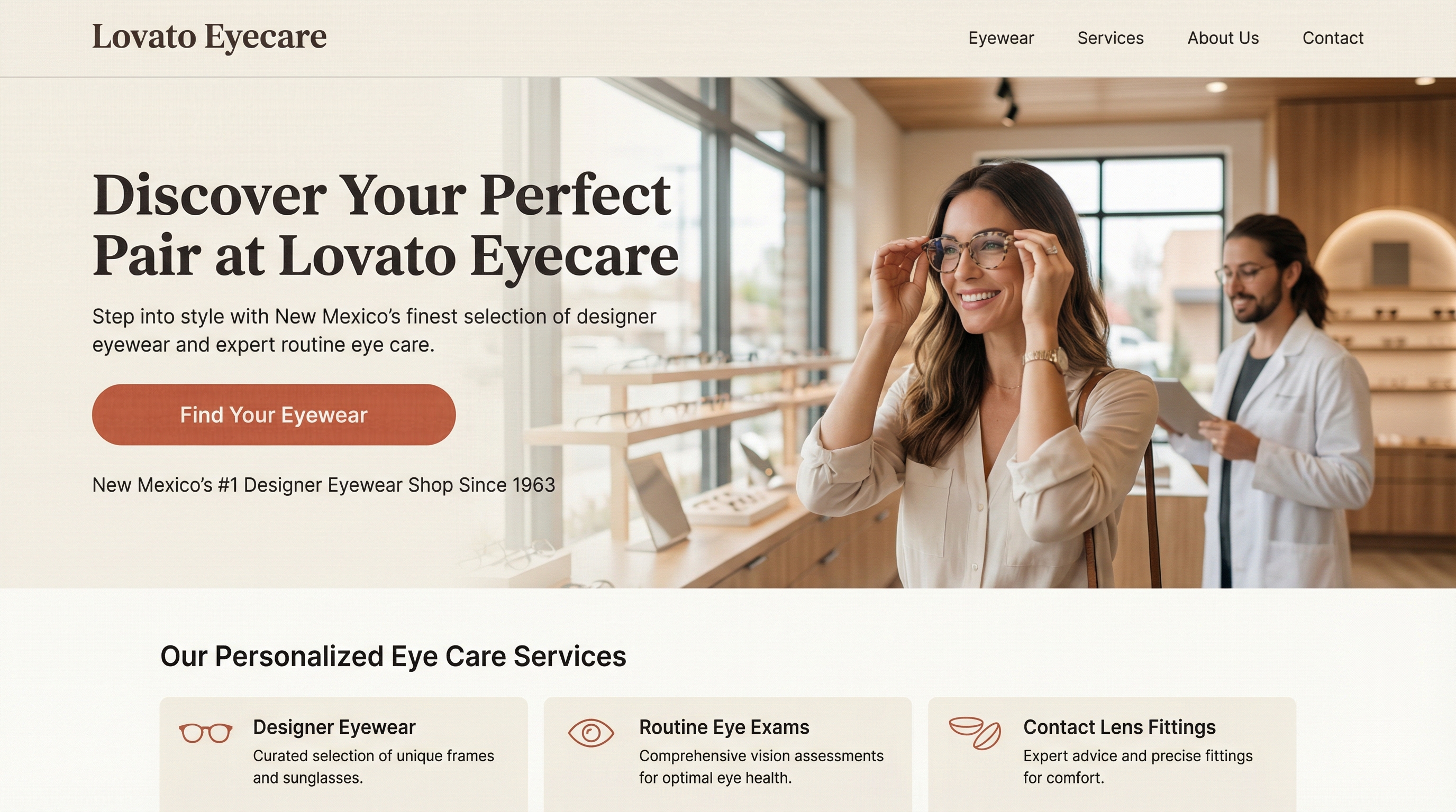 Lovato Eyecare website preview