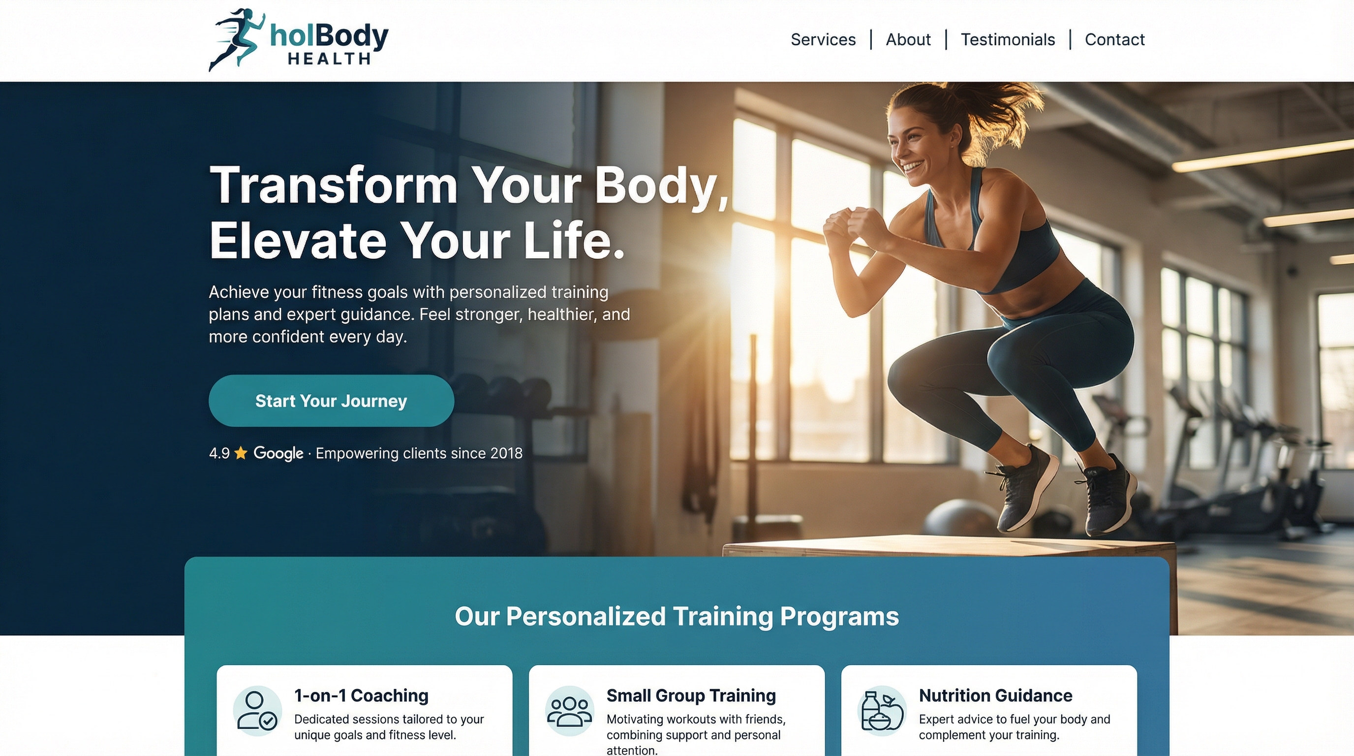 holBody HEALTH website preview