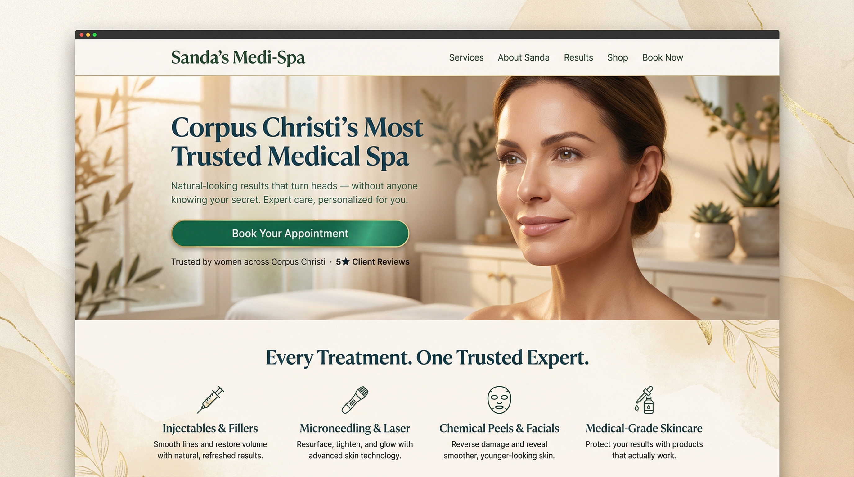 Sanda’s Medi-Spa website preview