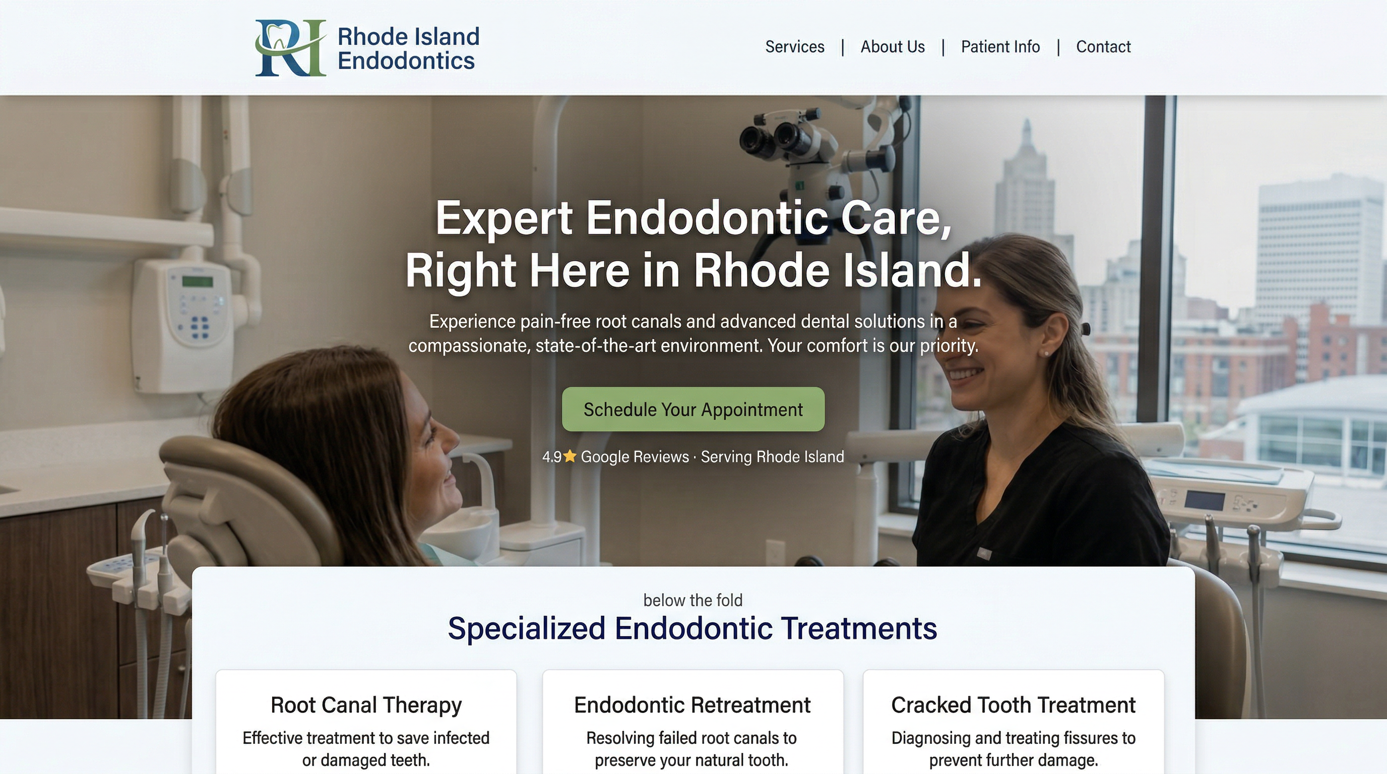 Rhode Island Endodontics website preview