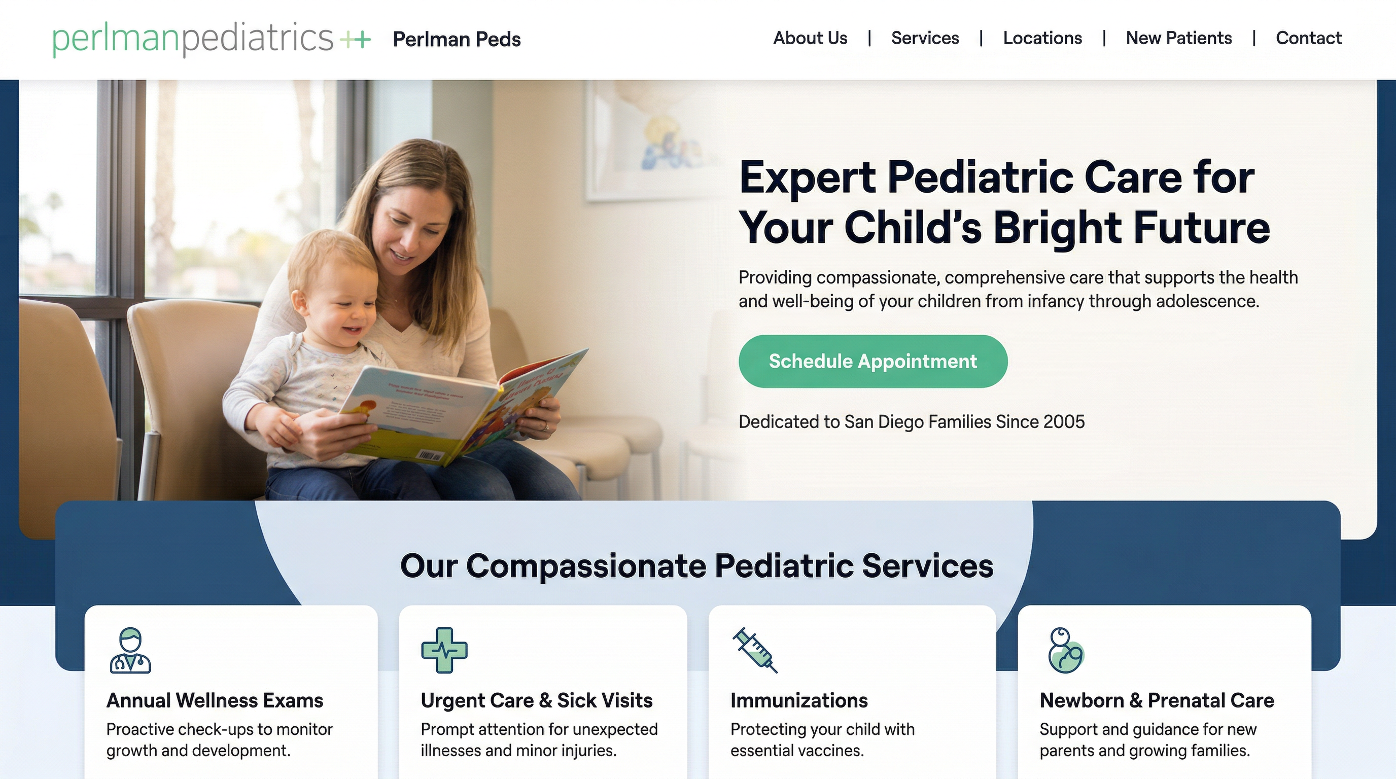 Perlman Pediatrics Point Loma website preview