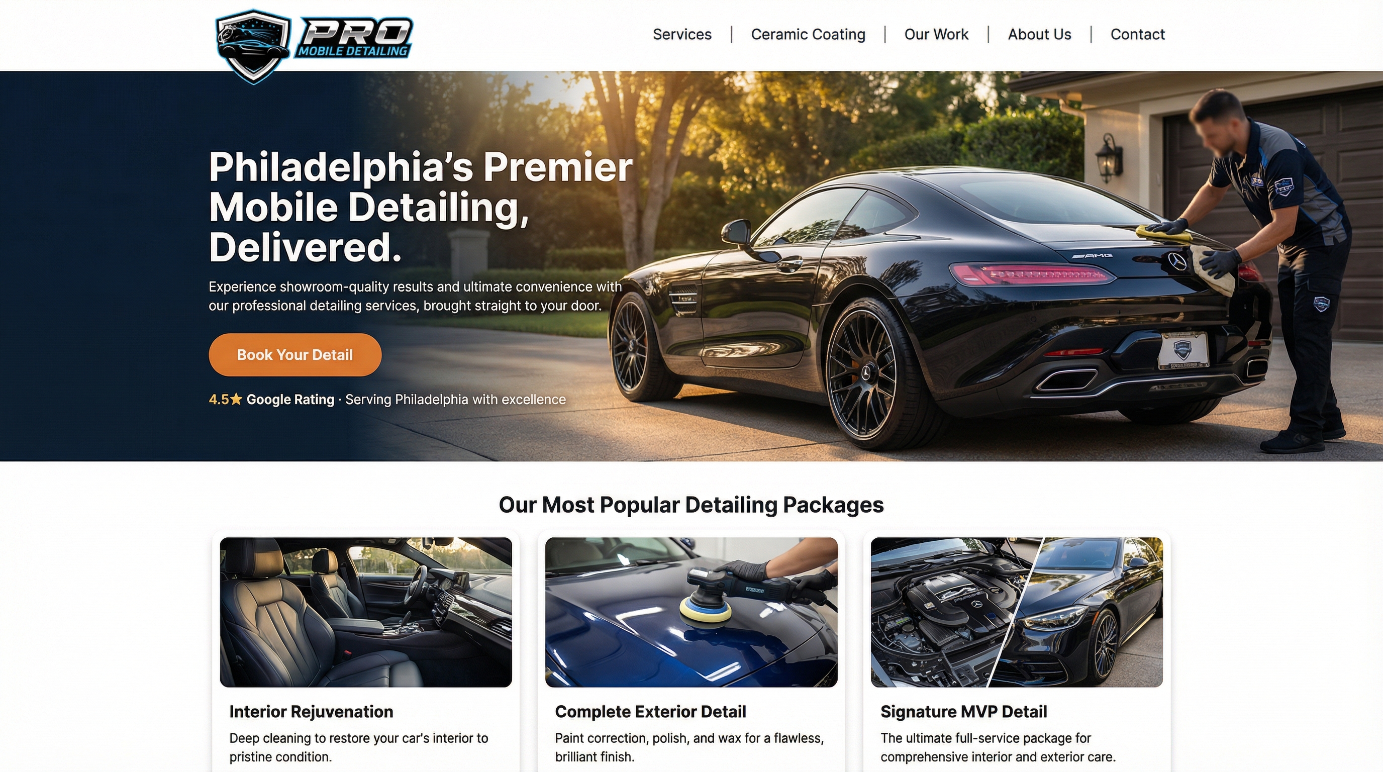 PRO Mobile Detailing website preview