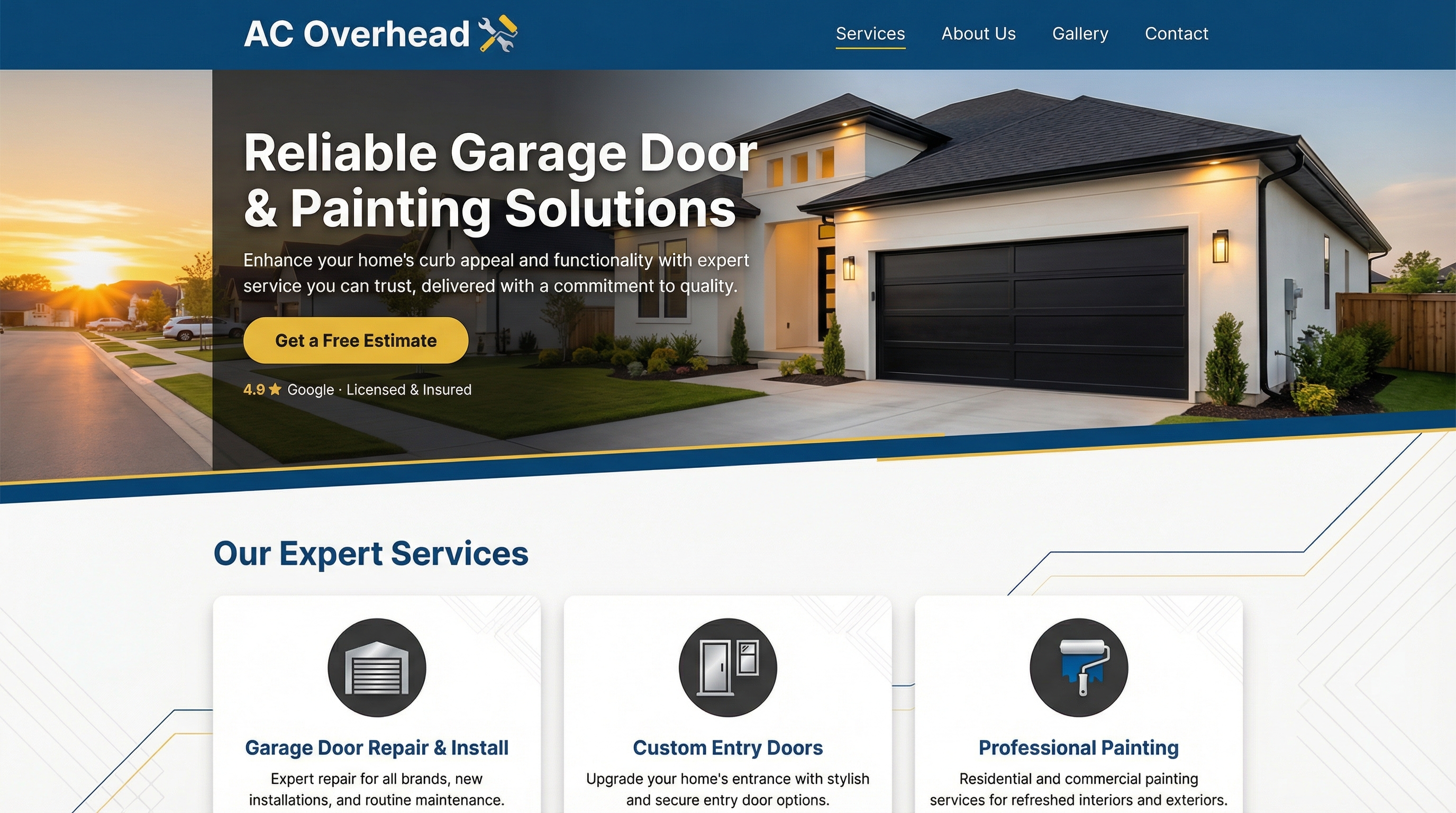 AC GARAGE DOORS (An American Classic Door Co) website preview