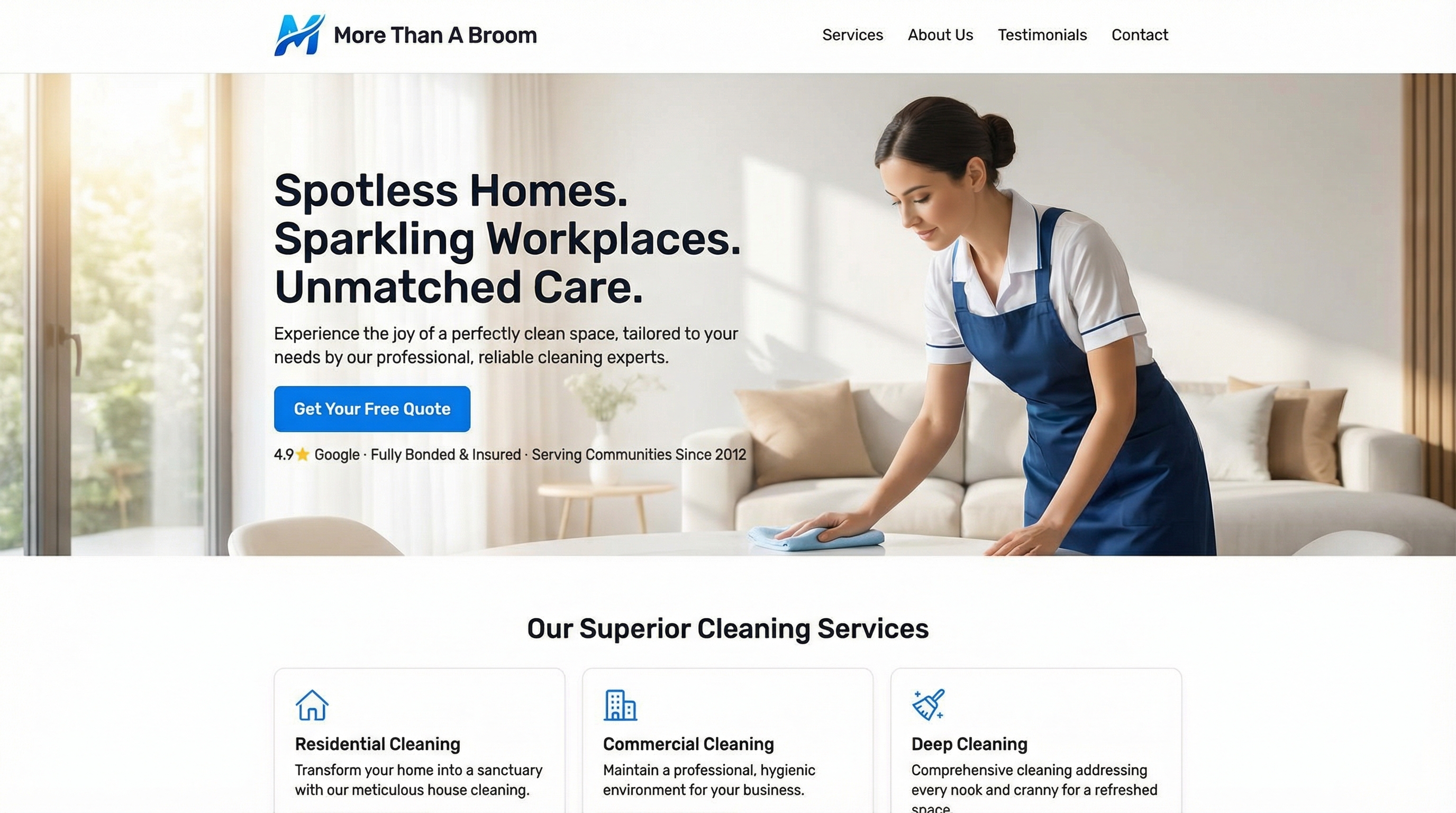 More Than A Broom website preview