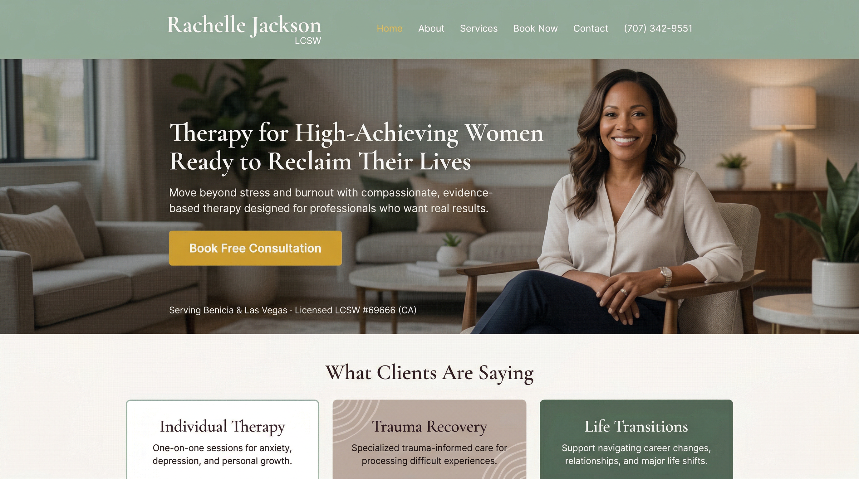 Rachelle Jackson, LCSW website preview