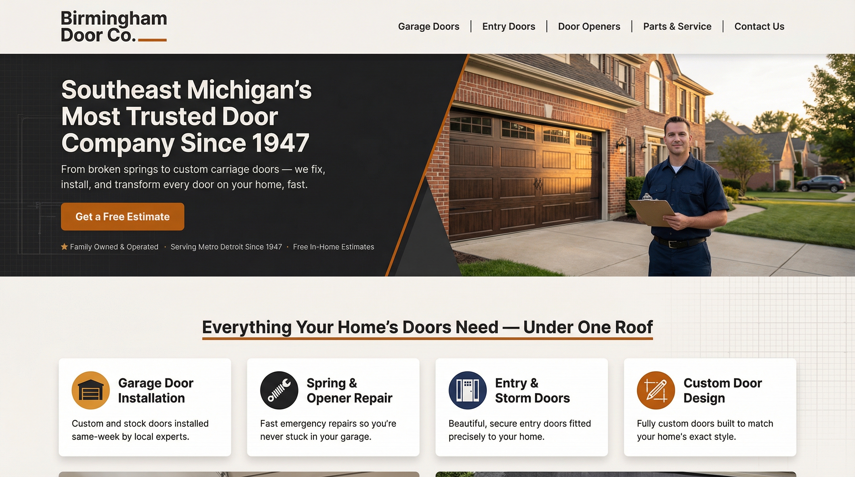 Birmingham Door Company-The Original website preview
