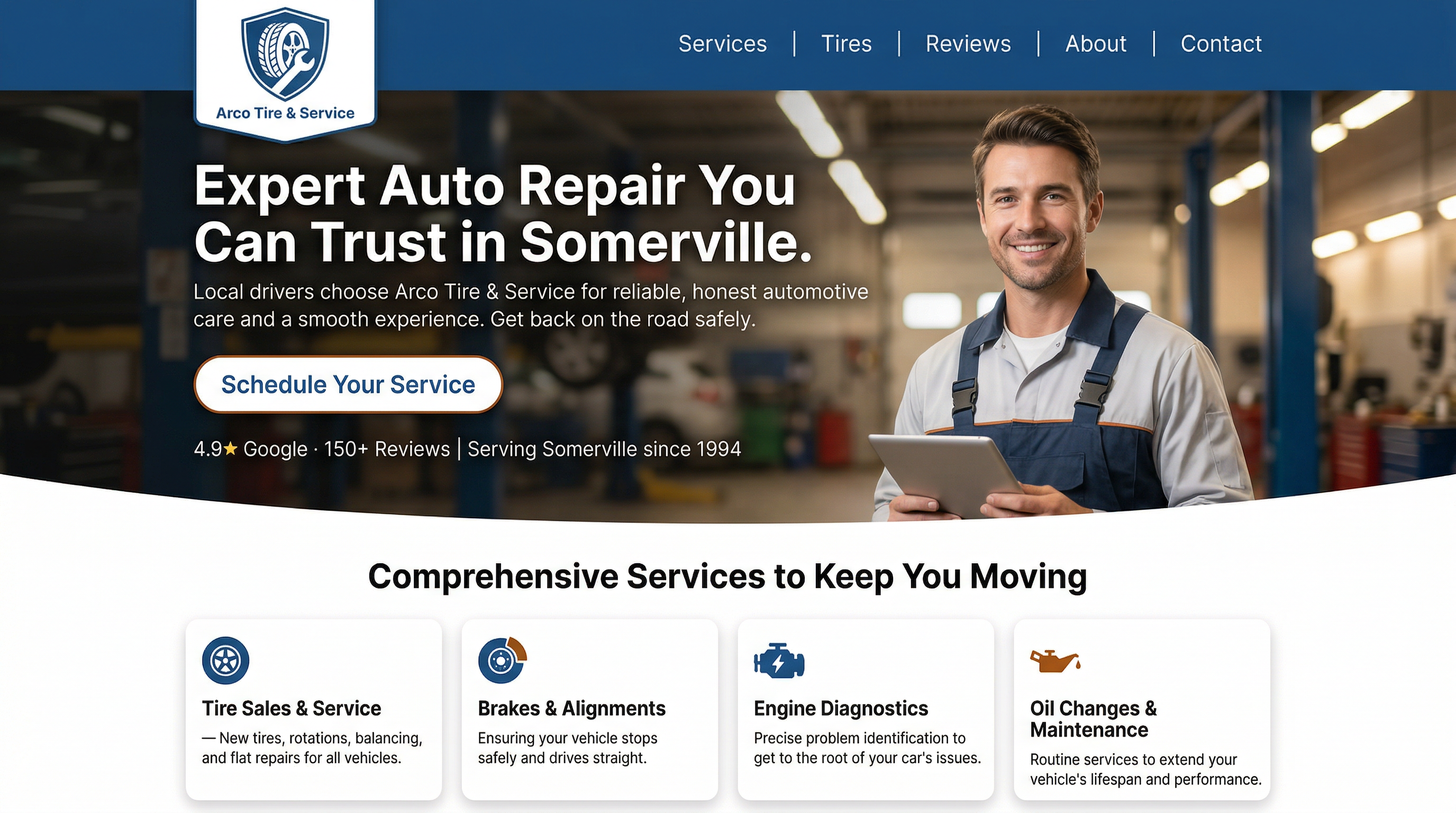 Arco Tire & Services website preview