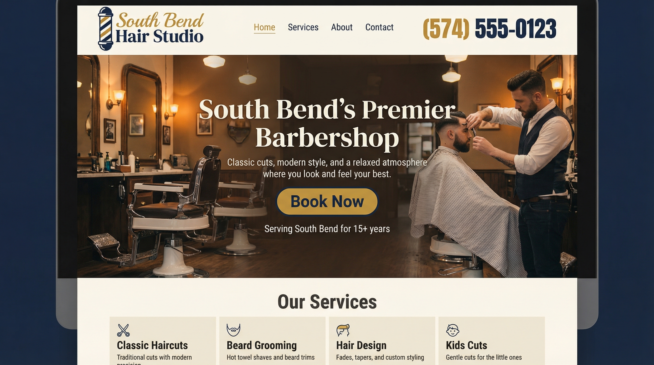 South Bend Hair Studio website preview