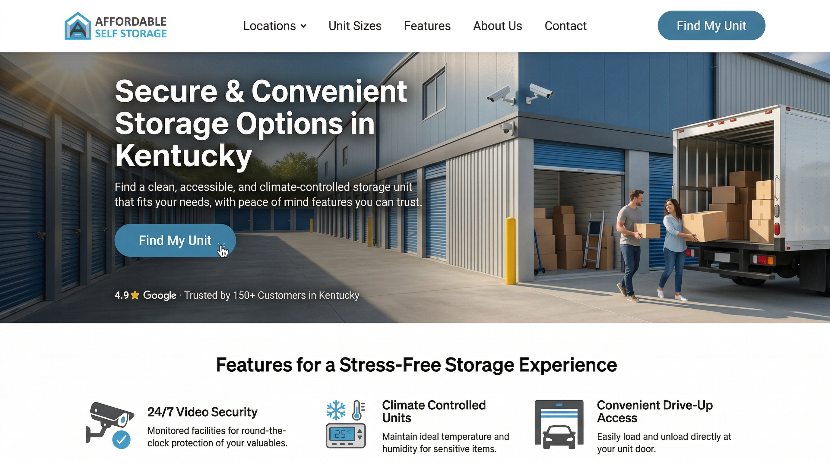 Affordable Self Storage website preview