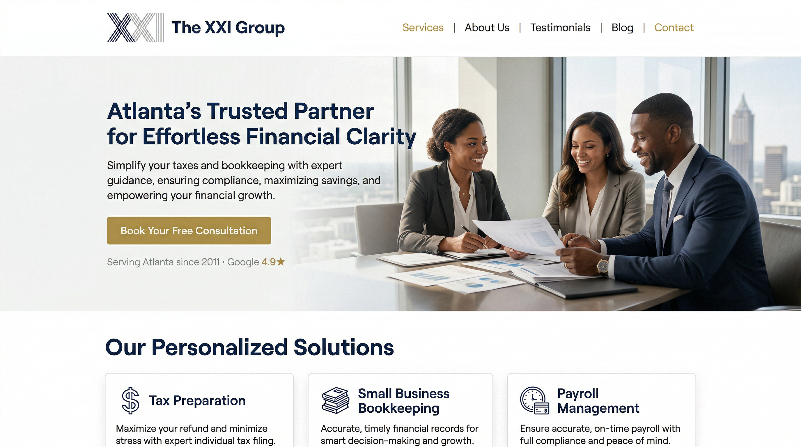 THE XXI GROUP website preview