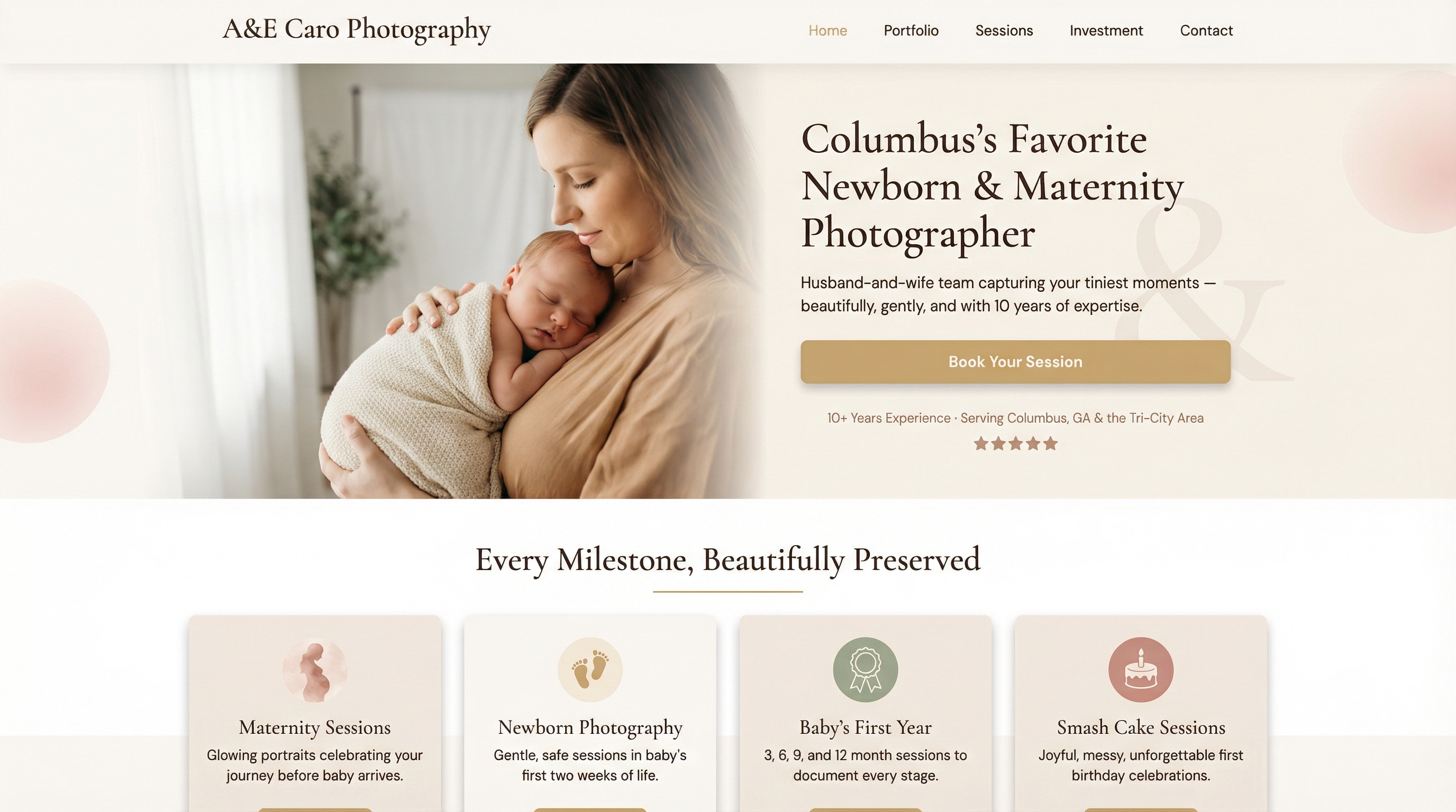 A&E Caro Photography website preview